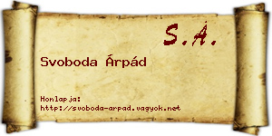 Svoboda Árpád névjegykártya
